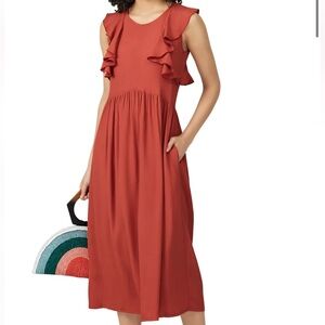 Sita Murt Cranberry Flutter Sleeve Dress size 40